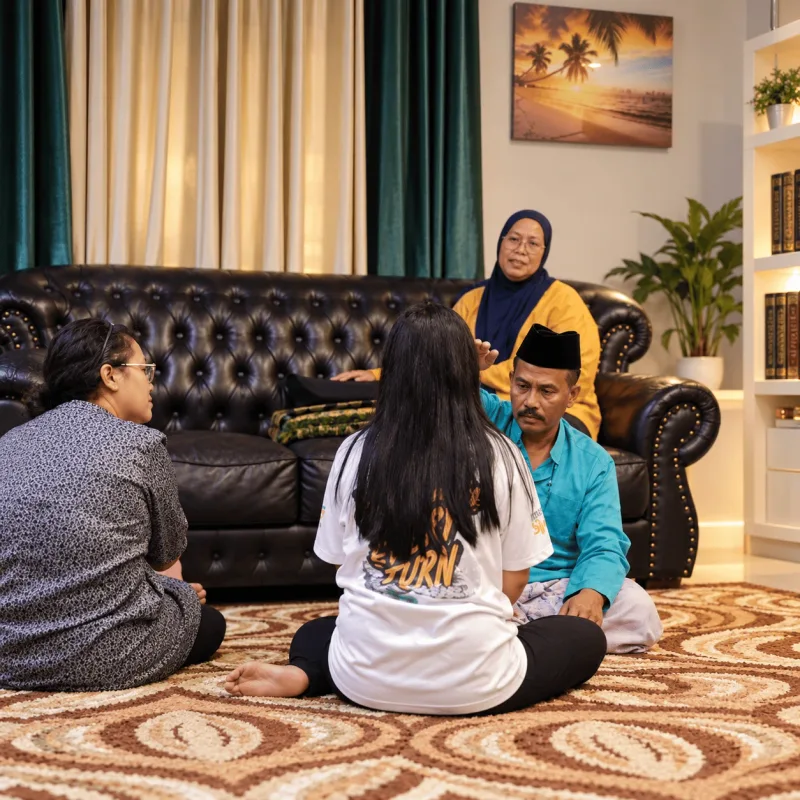 Ruang rawatan dengan beberapa tempat duduk.
